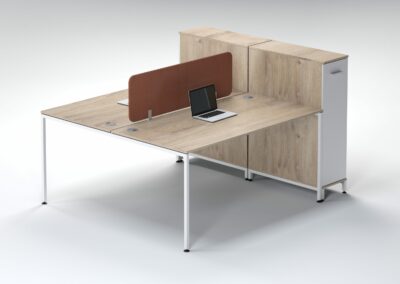 Nexus 1200 2 Seater Cluster Desk With Slimline Tallboy