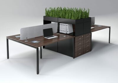 Evolution 4600 4 Seater Desk With 4 Drawers & Planters