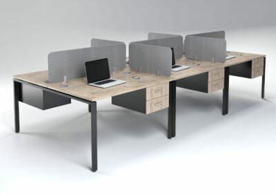 Evolution 3600 6 Seater Desk With 2 Drawer Fitted
