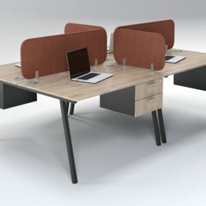 Ava 2400 4 Seater Desk With 2 Drawers