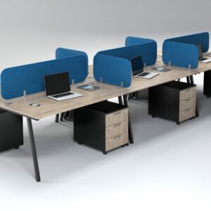 Ava 1500 6 Seater Desk With 3 Drawer Mobile