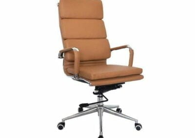 Eames Padded Hi Back With Swivel & Tilt Mechanism (Brown)