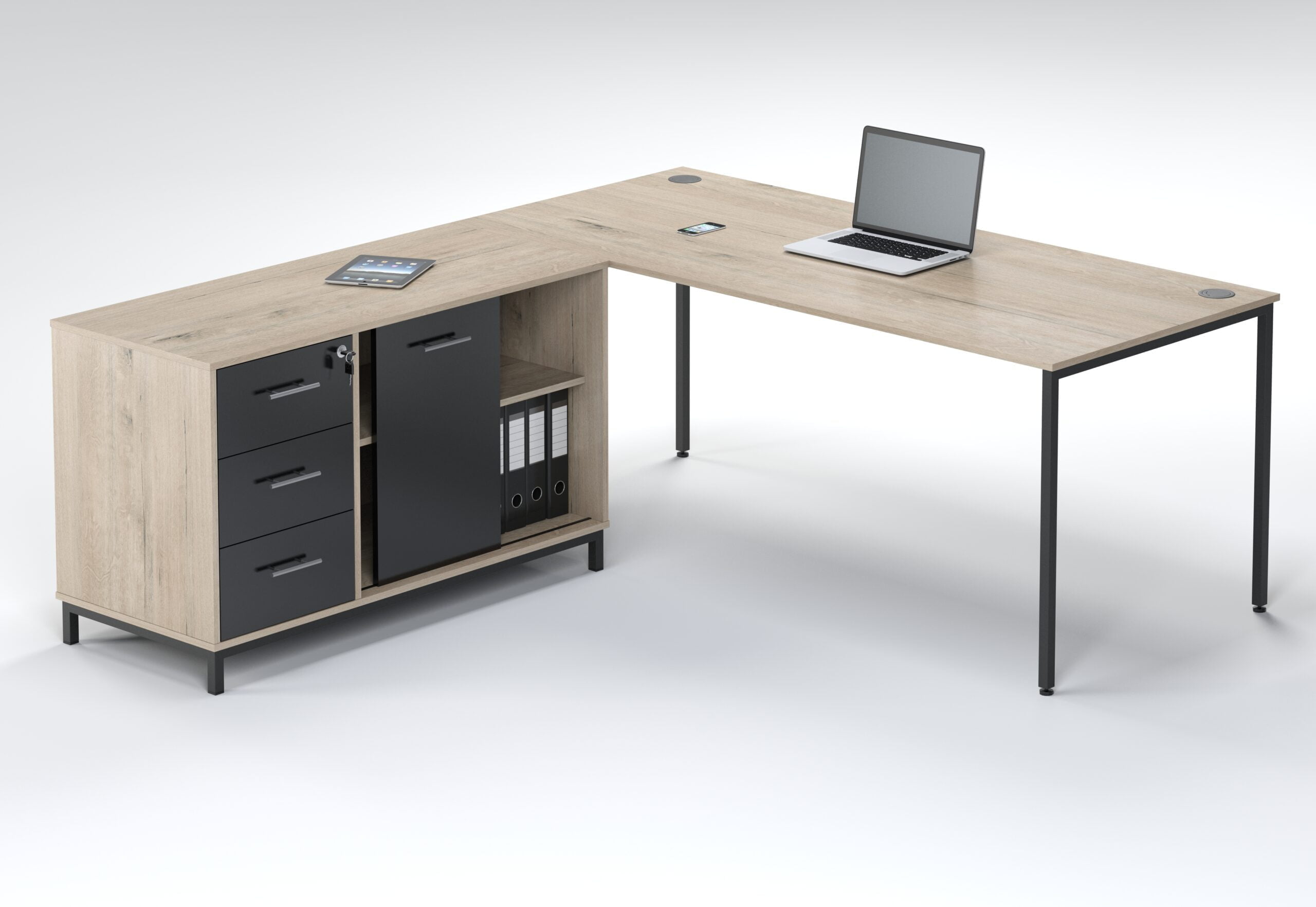 Metro 1800 Desk With 1200 Pedenza